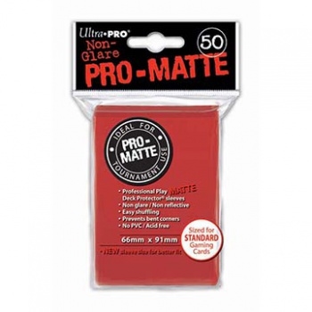 Kort tilbehør - Ultra Pro - Matte Red (50 stk Standard Sleeves)